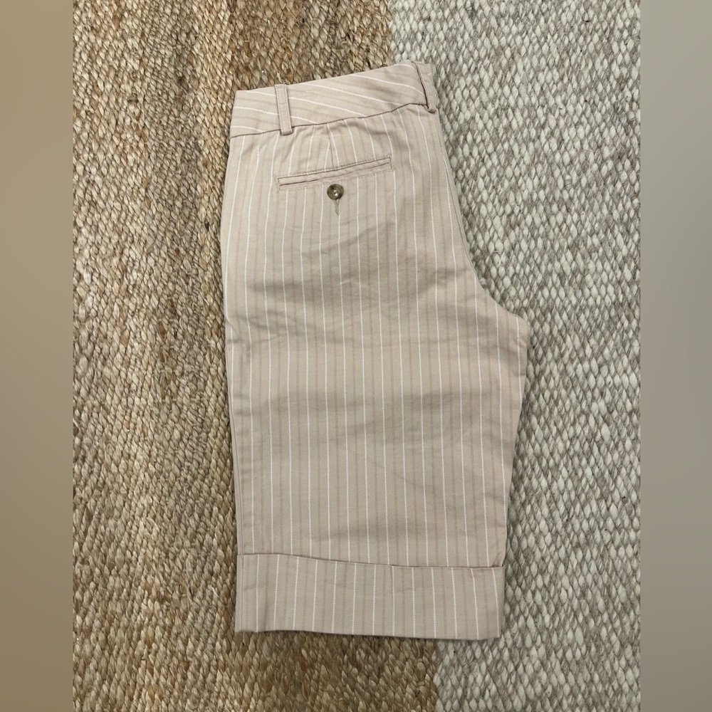 Y2K Old Navy Beige & Pink Pinstriped Shorts Women’s - Picture 14 of 15